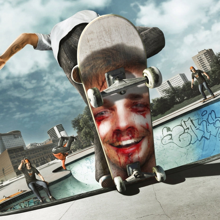 ‘Smile if you’re trying’ skateboard deck